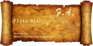 Flits Ali névjegykártya